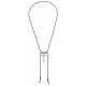 Necklace with Silver Cross & Tie Ends on Black Cord