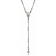 Necklace with Virgin Mary, Cross & Gold Beads on Black Cord