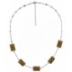 Necklace with Bronze Metal Eyes & Crosses on Fine Chain