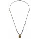 Necklace with Bronze Eye Pendant & Cross on Black Cord