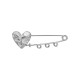 Stainless Steel 304 Pendant Pin with Heart 50/1.5mm 18x19mm