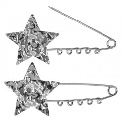Stainless Steel 304 Pendant Safety Pin Star 70/1.5mm 41x42mm