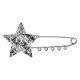 Stainless Steel 304 Pendant Safety Pin Star 70/1.5mm 41x42mm