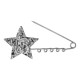 Stainless Steel 304 Pendant Safety Pin Star 70/1.5mm 41x42mm