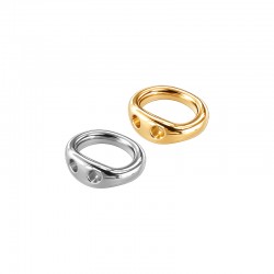 Stainless Steel 304 Jump Ring with 2 Holes 6.2mm Ø0.8mm