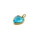 Stainless Steel 304 Charm Heart with Strass 9x11mm