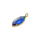 Stainless Steel 304 Charm Rhombus with Strass 8x18mm