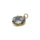 Stainless Steel 304 Charm Rhombus with Crystal 12x14mm