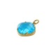 Stainless Steel 304 Charm Rhombus with Crystal 12x14mm
