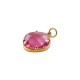 Stainless Steel 304 Charm Rhombus with Crystal 12x14mm
