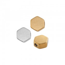 Stainless Steel 304 Bead Hexagon Flat 8x7mm/3mm Ø1.8mm