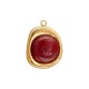 Stainless Steel 304 Charm with Jade 14x19mm