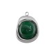 Stainless Steel 304 Charm Irregular with Jade 14x19mm