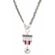 Necklace with Silver Herringbone Chain & Red Tubes