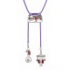 Necklace with Metal Part with Coloured Enamel & Metal Charms