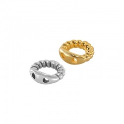 Brass Twisted Jump Ring with 2 Holes 6mm Ø0.6mm