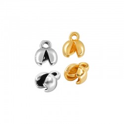Brass Clamshell Bead Tip (Calotte) with Loop 4mm