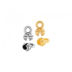 Brass Clamshell Bead Tip (Calotte) with Lines & Loop 4.5mm