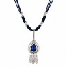 999° Silver Antique Plated/ 5µm/ Black/ Blue
