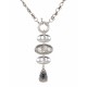 Necklace with Silver Oval Elements & Blue Enamel Drop