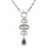 999° Silver Antique Plated/ 5µm/ Black/ Blue