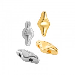 Zamak Twin Bead Rhombus 13x7mm/5mm Ø1.4mm