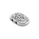 Zamak Twin Bead Rectangular with Flower 10x15mm/4mm Ø1.5mm