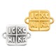 Zamak Connector Square "ICXC NIKA" 12mm/2mm Ø1.8mm