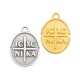 Zamak Charm Oval "ICXC NIKA" 14x16mm/2mm Ø2.1mm