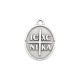 Zamak Charm Oval "ICXC NIKA" 14x16mm/2mm Ø2.1mm