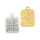 Zamak Charm Rectangular "ICXC NIKA" 13x15mm/2mm Ø1.7mm