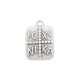 Zamak Charm Rectangular "ICXC NIKA" 13x15mm/2mm Ø1.7mm