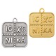 Μεταλλικό Ζάμακ Μοτίφ Τετράγωνο "ICXC NIKA" 18mm/2mm Ø1.8mm