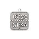 Zamak Charm Square "ICXC NIKA" 18mm/2mm Ø1.8mm