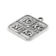 Μεταλλικό Ζάμακ Μοτίφ Τετράγωνο "ICXC NIKA" 18mm/2mm Ø1.8mm