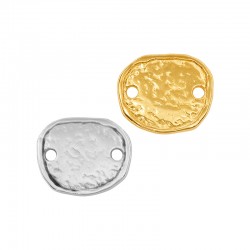 Zamak Connector Irregular Oval 14x12mm/2mm Ø1.5mm