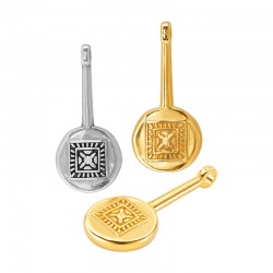 Zamak Pendant Round "X" 12x28mm/4mm