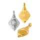 Zamak Pendant Rhombus with Star 14x21mm/7mm Ø2.3mm