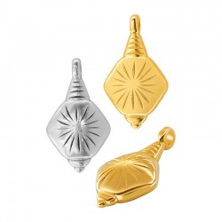 Μεταλλικό Ζάμακ Μοτίφ Ρόμβος με Αστέρι 14x21mm/7mm Ø2.3mm