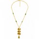 Necklace with Gold Oval Elements, Green Enamel & Gold Chain