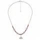 Necklace with Silver Eye, Brown Crystals Beads & Lilac Spacers