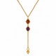 Necklace with Orange & Purple Enamel Charms on Gold Chain