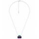 Necklace with Purple Enamel Pendant & Green Rondelles