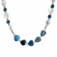 Necklace with Pearls, Blue Beads & Mother-of-Pearl Hearts