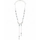 Necklace with Silver Wings, White Tubes & Petrol Blue Beads