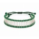 Bracelet with Vertical Silver Bars & Green Rondelles
