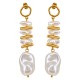 Statement Gold Earrings with Baroque Pearls & Metal Bars