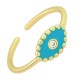 Enameled Brass Finger Ring Evil Eye with Zircon 20mm