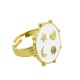 Anillo de Metal Latón Redondo con Circonitas y Esmalte 21mm/24mm