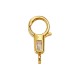 Brass Lobster Clasp with Zircon 24x12mm/5mm